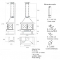 Plans de Cheminée métallique Rocal Barbara-120