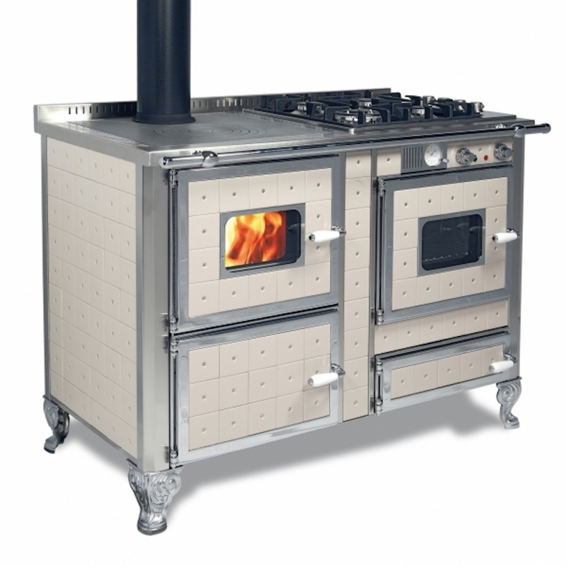 Cuisinière mixte bois, gaz et éléctrique acier 17,4 kw,A2 - 9 NC,Berotu