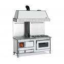 Cuisinière à bois bouilleur Mixte Wekos 180 LGE Inox Genziana