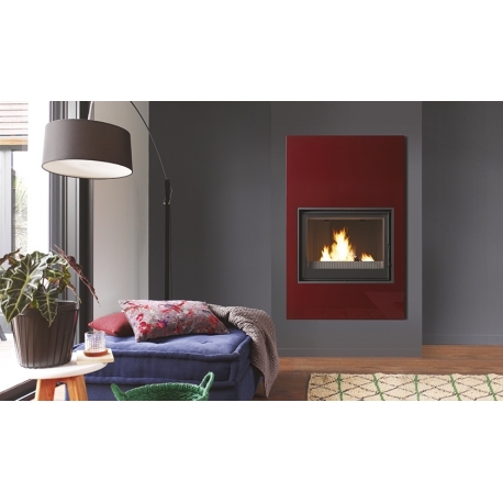 Cheminée design Turbo Fonte Jade rouge